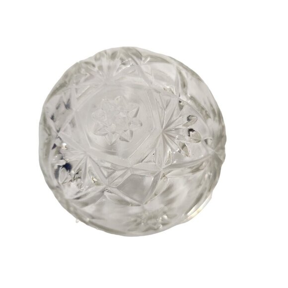 Anchor Hocking American Starburst Cut Glass Covered Candy Dish 1970's 5"x5" - Picture 6 of 6